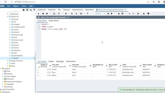 LIKE in SQL смотреть онлайн