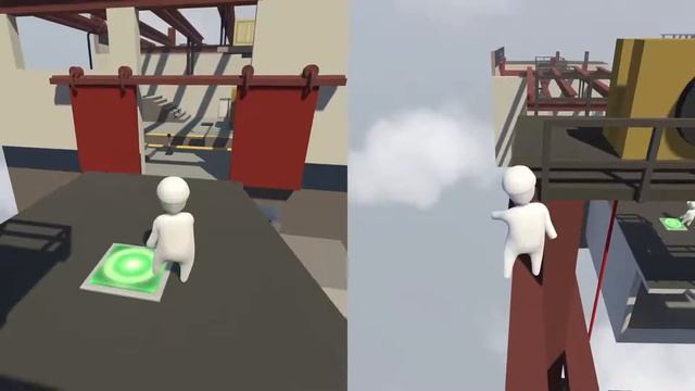 Человек упал плашмя на двоих Human fall flat split screen stream смотреть онлайн