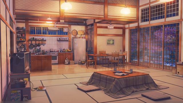 Japanese Living Room with Sakura Outside — Relaxing Music Ambiance смотреть онлайн