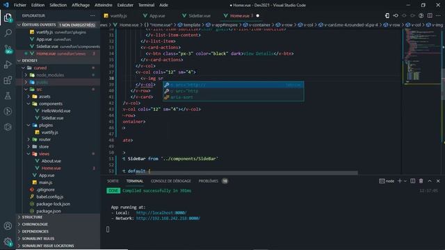 Vuejs - Vuetify UI Design, Sidebar Menu Curved Outside in Active Tab & Vueper Slides Carousel Imag смотреть онлайн