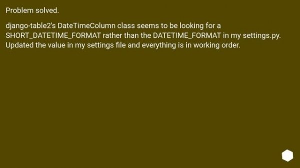 Modifying display format of DateTimes in django-tables2