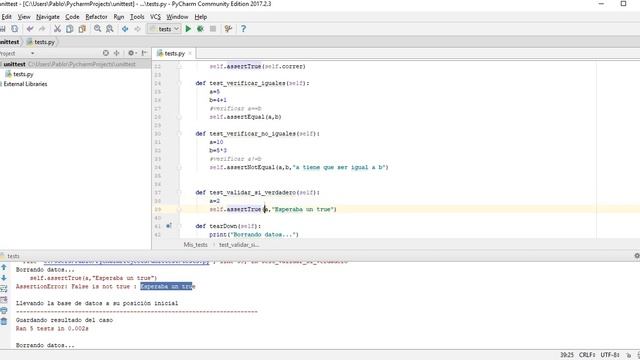 Tutorial unittest Capítulo 5: assertTrue y assertFalse смотреть онлайн