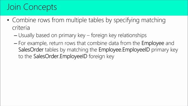 SQL Server Joining Tables смотреть онлайн