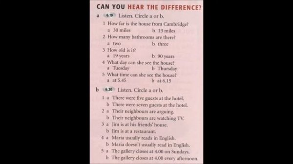 English Listening Test 1 - CEFR A1 - A2 / Beginner Level