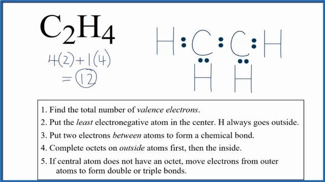 How to Draw the Lewis Dot Structure for C2H4: Ethene смотреть онлайн