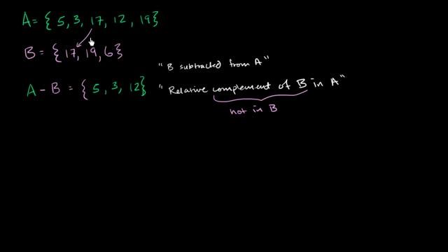 Relative complement or difference between sets | Probability and Statistics | Khan Academy смотреть онлайн