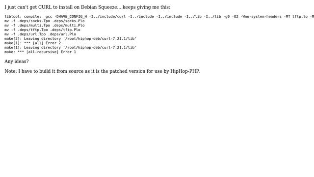 How to install CURL on Debian Squeeze? смотреть онлайн