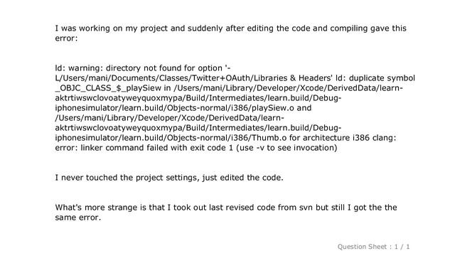 iOS : Linker command failed with exit code 1 error in Xcode project смотреть онлайн