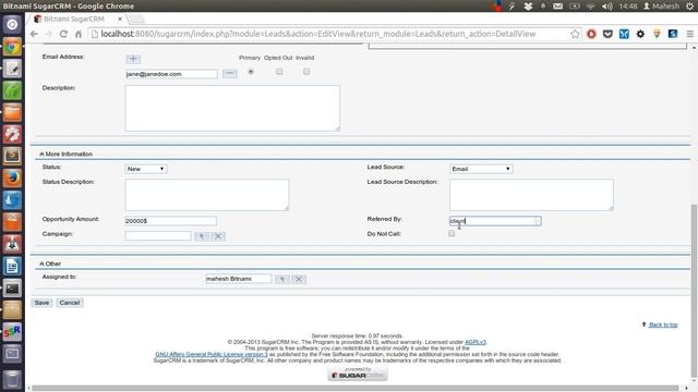 SugarCRM Leads Module Create, View and Import Leads смотреть онлайн