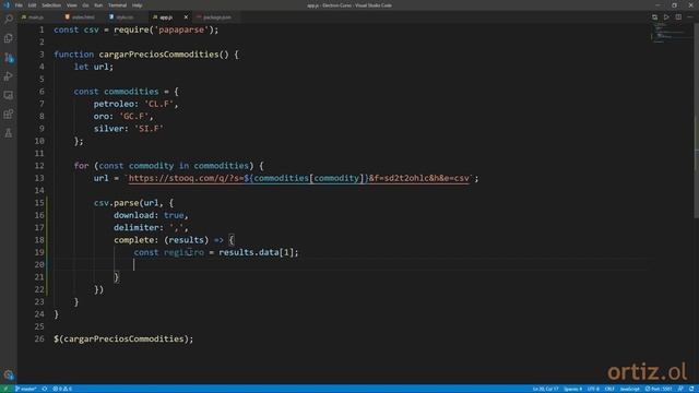 Electron Curso: 125 Uso Función csv() del Módulo Node.js papaparse para Obtener los Precios en CSV смотреть онлайн