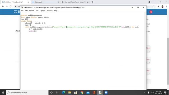 Python program to send data to Thingspeak using API keys смотреть онлайн