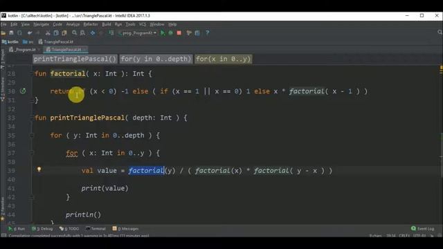triangle of pascal in kotlin смотреть онлайн