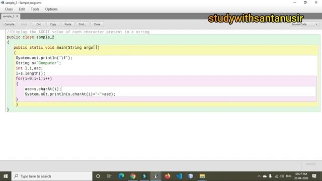 JAVA String Handling Part 4: Display ASCII value of each character present in String смотреть онлайн
