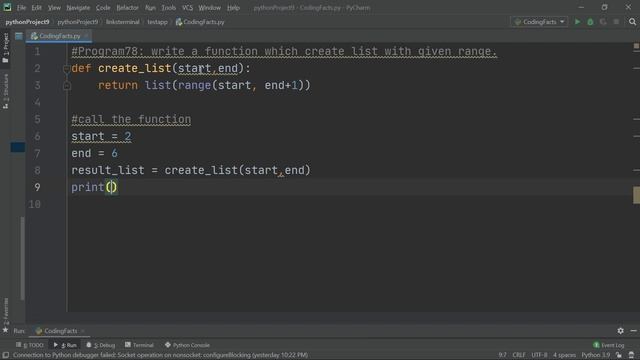 Create List With Given Range | Program 78 | Solutions For Python 100 Exercises | CodingFacts смотреть онлайн
