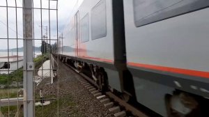 Электропоезд ЭС1-024 «Ласточка», сообщением (Туапсе-Пасс - Аэропорт (Сочи)). Станция Горный Воздух