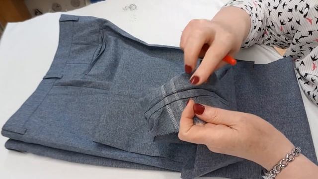 Как распороть подгиб на мужских брюках. Шов - цепочка.