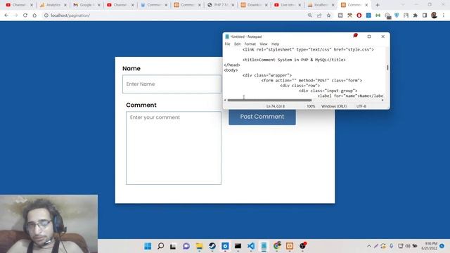 PHP 7 MySQL Database Script to Build Comment System For Website Visitors in Browser Using Javascrip смотреть онлайн