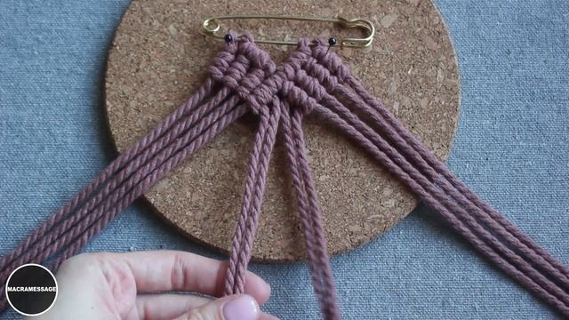 Macrame Heart with Cross Knot / Safety Pin Brooch смотреть онлайн