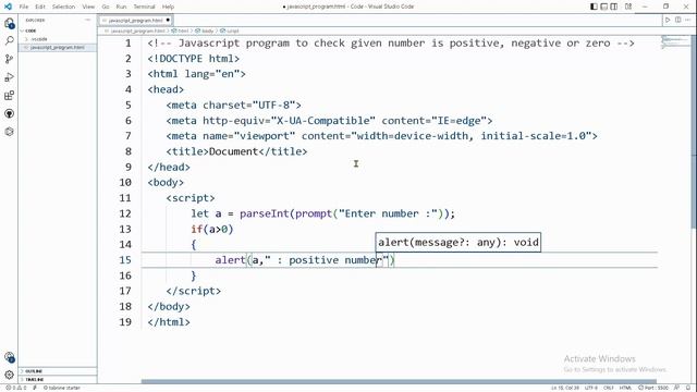 javascript program to check number is positive or negative -32 | codebook | #codebook #javascript смотреть онлайн