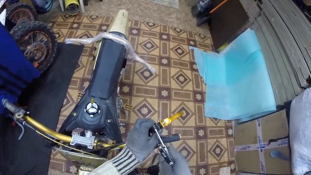 Снятие старого руля ProTaper Contour Mini High с питбайка