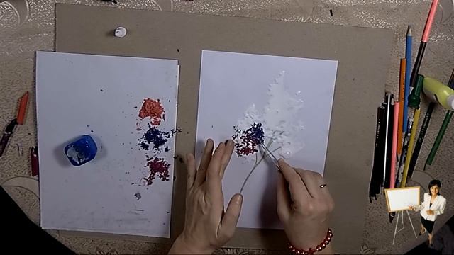 Поделка -рисунок из восковых мелков. смотреть онлайн