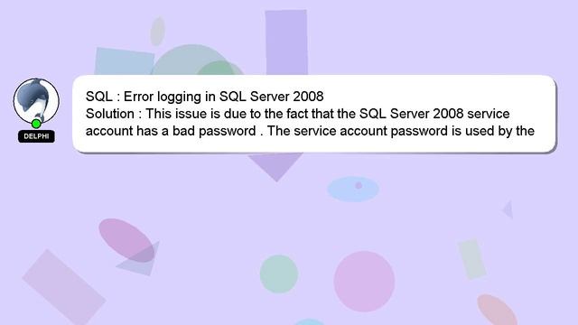 SQL : Error logging in SQL Server 2008 смотреть онлайн
