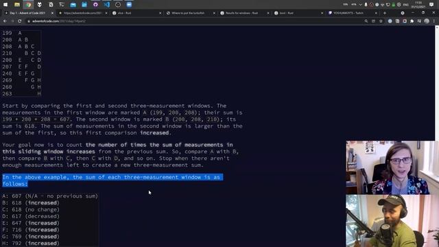 SOLVING ADVENT OF CODE 2021 DAY 1 IN RUST смотреть онлайн