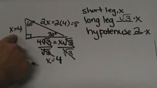 Trigonometry Lesson- 30 60 90 Special Right Triangles-Finding leg lengths смотреть онлайн