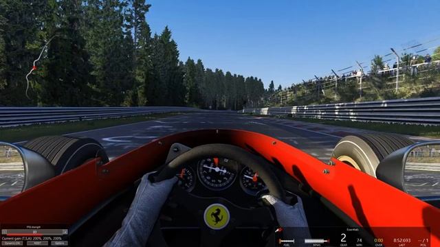 Assetto Corsa practice lap on Nordschleife, Ferrari 1967 312 Time 7:15 смотреть онлайн