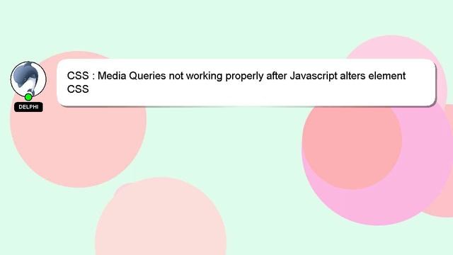 CSS : Media Queries not working properly after Javascript alters element CSS смотреть онлайн