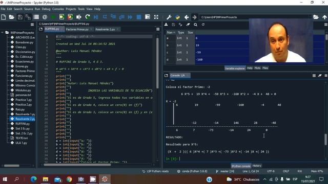 Ruffini de grado 5, 4, 3 en Python. Sin Librerías. смотреть онлайн