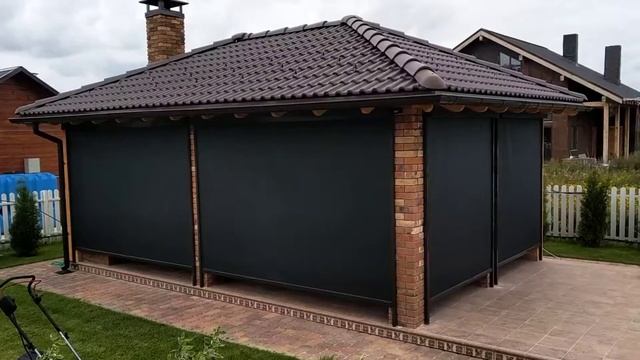 Автоматические мягкие окна Экраны ZIP для беседки смотреть онлайн