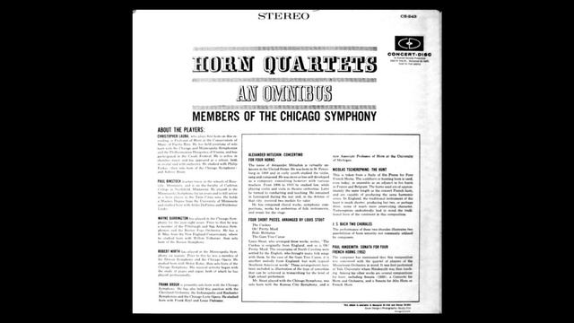 Chicago Symphony Horn Quartet Vol 1 смотреть онлайн