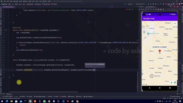 Custom Marker Icon On Google Map In Android Studio | Google Map Tutorials | Java | @CodeByAshish смотреть онлайн