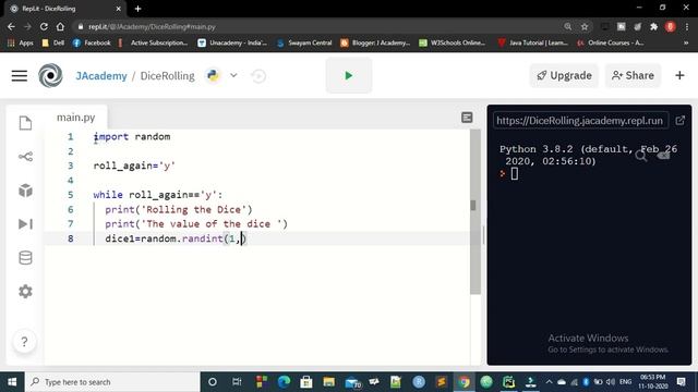 Rolling Dice Game in Repl.it ??? | Python Hacks| Projects for Beginners | JAcademy смотреть онлайн