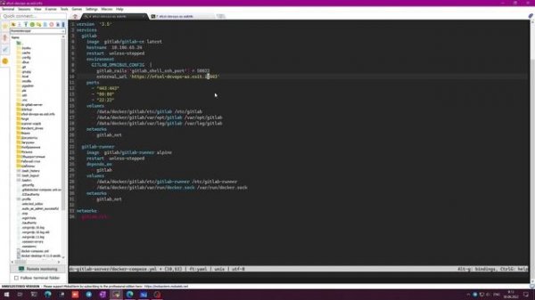 Установка Gitlab в Docker Compose