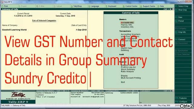 Amazing Tally TDL for GST Number and contact details in sundry debtors and creditors list смотреть онлайн