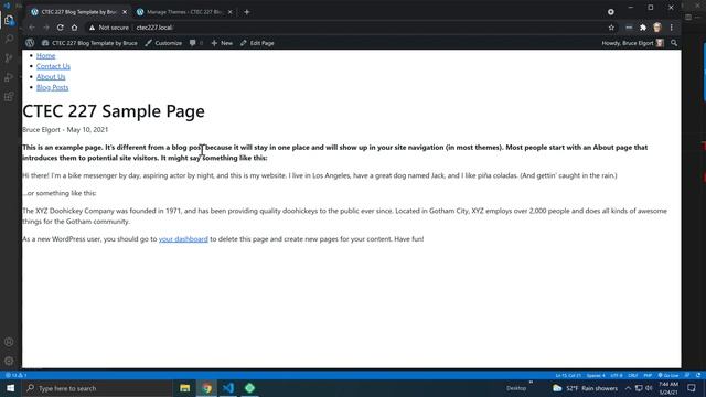 CTEC 227: Part 1 - Adding the Site Title to a WordPress Page/Post in a theme смотреть онлайн