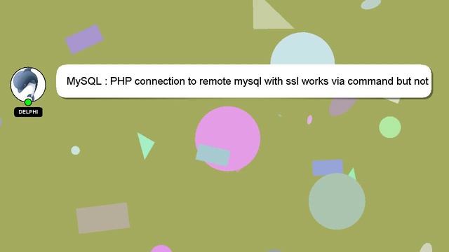 MySQL : PHP connection to remote mysql with ssl works via command but not in browser смотреть онлайн