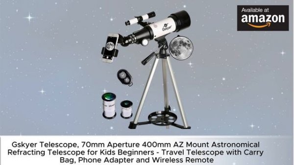 Gskyer Telescope, 70mm Aperture 400mm AZ Mount Astronomical Refracting Telescope for Kids Beginners