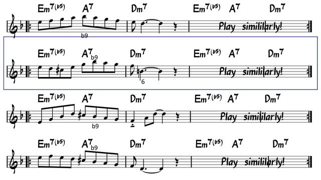 [ Em7b5 - A7 - Dm7 ] 2 Bars Ii - V - I Exercises For Tenor Sax In Bb