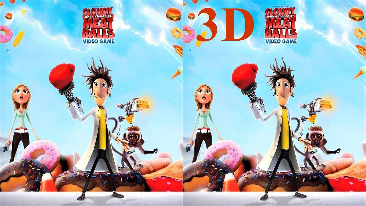 Cloudy With A Chance Of Meatballs 3D Video 1 SBS VR Box Google Cardboard