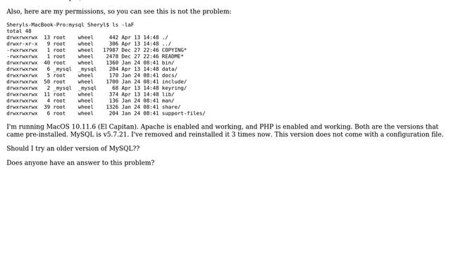 Apple: Cannot start MySQL - server quit "w/o updating PID file" (PID file missing) смотреть онлайн