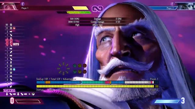 Street Fighter 6 - JP DI To Level 3 CA Combo: Example 2 - 56% Damage (23 Hits) CVE H3K4 смотреть онлайн