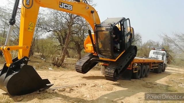 Brand new JCB Excavator 130 unloading by skilled operator | JCB | Excavator смотреть онлайн