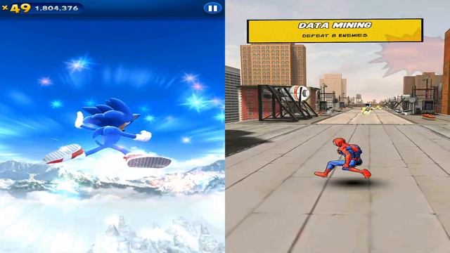 Sonic Dash vs Spider-Man Unlimited - Movie Sonic vs All Bosses Zazz Eggman All 61 Character Unlocke смотреть онлайн