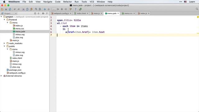 Webpack 6.4 Стили и файлы - jade-loader смотреть онлайн