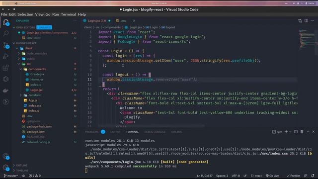 Implementing Google Auth in react.js | Tailwindcss, React.js | Part 2 смотреть онлайн