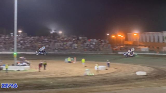 World of Outlaws NOS Energy Drink Sprint Cars 68th Gold Cup | UNBELIEVABLE FINISH A MAIN 0.050 SEC! смотреть онлайн