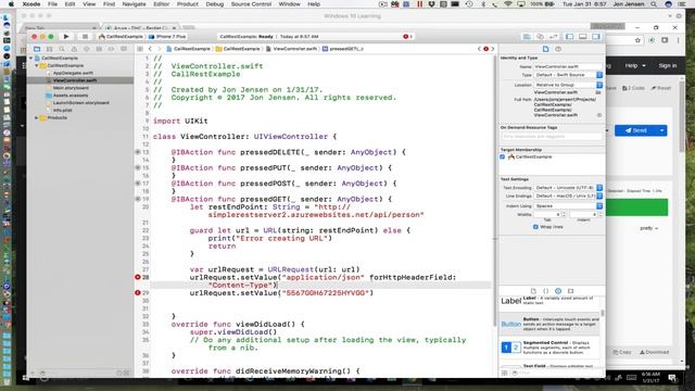 iOS Swift Calling GET on Azure REST Web Service смотреть онлайн